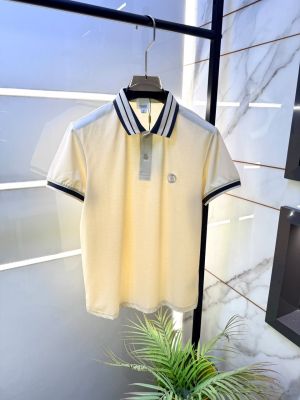 Burberr  Cream Polo Premium Collar Neck T-shirt With Brand Carry Bag F5055-CR