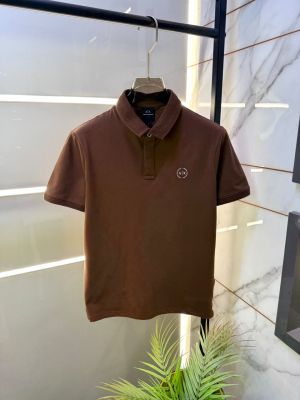 Arma_ Exchange Brown Polo Premium Collar Neck T-shirt With Brand Carry Bag F5051-BR