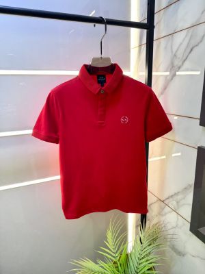Arma_ Exchange Red Polo Premium Collar Neck T-shirt With Brand Carry Bag F5051-RE