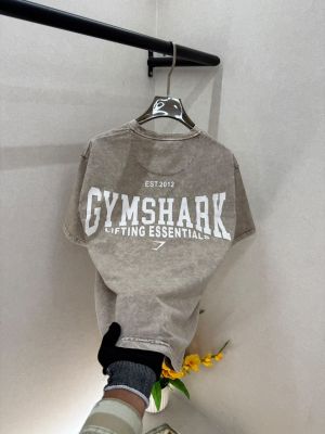 Gym Shark Acid Wash Beige Oversized Premium Round Neck T-shirt F3941-BE