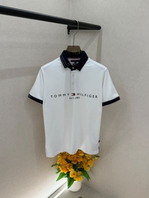Tomm Hilfiger Premium White Collar Neck Polo T-shirt With Brand Box Packing F3838-WH