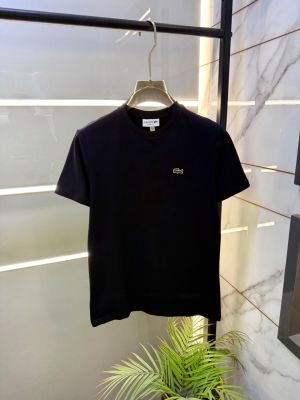 Lacost Black Round Neck Embroidery Logo Premium Polo T-shirt F5069-BL