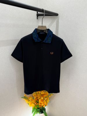 Fred Perry Black Polo Premium Collar Neck T-shirt F5034-BL