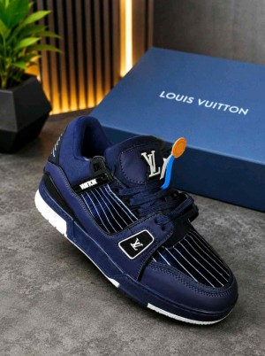 Louiss Vuitton LV Trainer Sneakers Marine Navy Blue 6192
