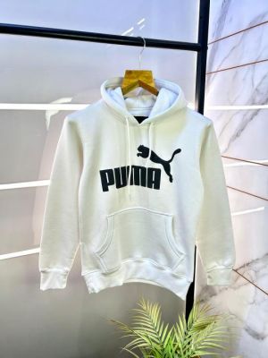 Pum  Imported White Printed Super Premium Hoodie F2975-W2