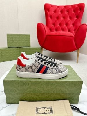 Guccci Ace Sneaker GG For Men Beige Trainers
