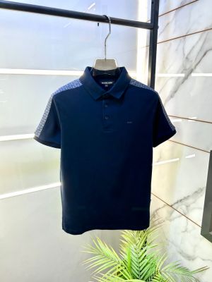 Michae  Kors Navy Polo Premium Collar neck T-shirt F3930-NY
