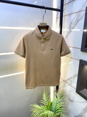 Lacost Beige Polo Premium Collar Neck T-shirt F5014-BE