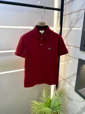 Lacost Maroon Polo Premium Collar Neck T-shirt F5014-MA