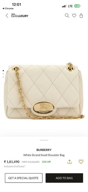 Burbeery Small Strand Crossbody Bag  100% Original Quality With Original Box