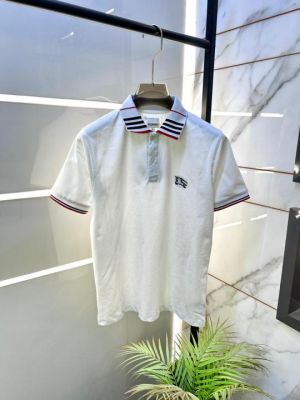 Burberr  White Premium Collar Neck Polo T-shirt F2913-WH