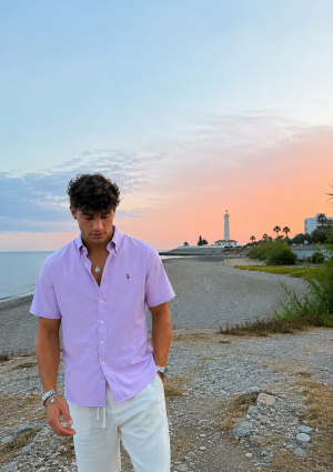Ralp lauren Premium Half Cotton Purple Shirt