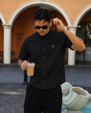 Ralp Lauren Premium Black Half Shirt
