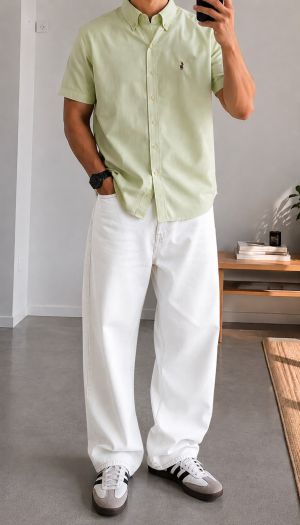 Ralp Lauren Chest Logo Half Sleeves Shirt Pista Green