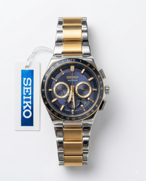 Seiko Astron Two Tone Gold Blue Dial