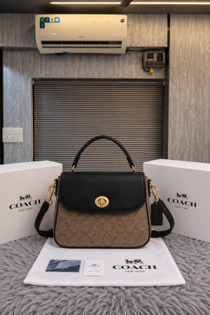 COAC arlie Top Handle Crossbody Bag With OG Magnetic Box & Dust Bag 6375