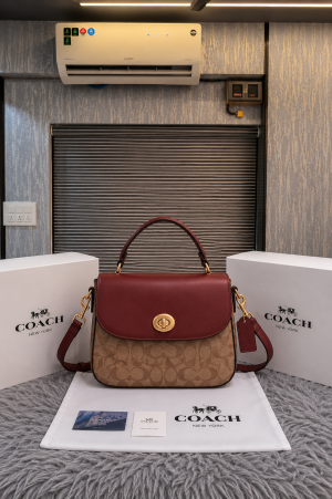 COAC arlie Top Handle Crossbody Bag With OG Magnetic Box & Dust Bag 6377
