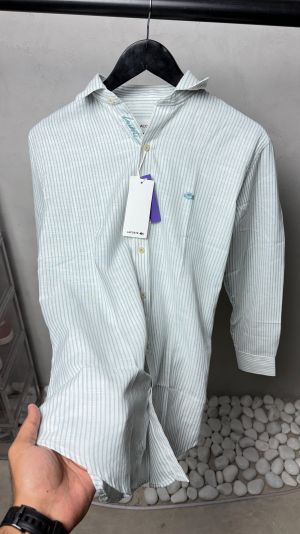 Lacost Premium Stripe Linen Shirt.  2896