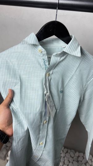 Lacost Premium Stripe Linen Shirt.  2895