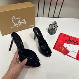 Christiann Louboutiin Me Dolly Mules Patent Leather Black With OG Box & Dust Cover W54 Black