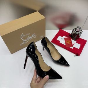 Christian Loubouttinn Miss Iriza 10 Black Z Heels Patent With OG Box & Dust Cover NW53