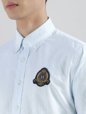 Hacket Chest Logo Full Sleeves Shirt Sky