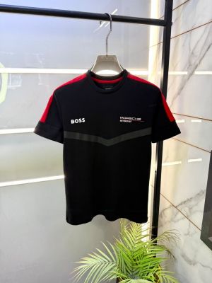 Boss x Porsche Edition Black Premium Round Neck T-shirt F5095-BL