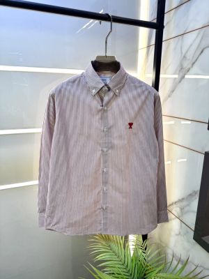 Ami Red Embroidery Logo Super Premium Oxford Lycra Shirt F4004-RE
