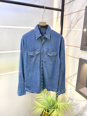Balmai  Paris Blue Embroidery Back Print Super Premium Denim Shirt F3819-BU