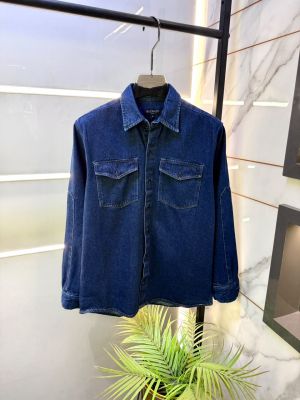 Balmai  Paris Dark Blue Embroidery Back Print Super Premium Denim Shirt F3819-DBU