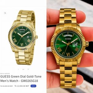 Gues s Day Date Men Gold Green