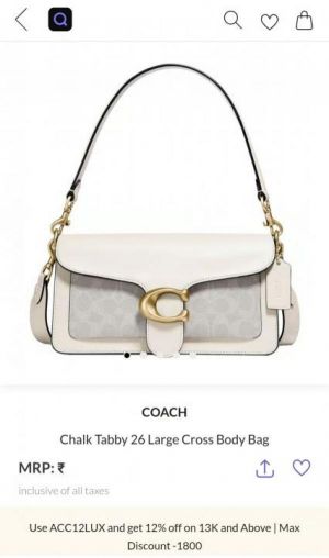 Coacch Tabby 26 Shoulder Bag With Box Dustbag SlingBelt