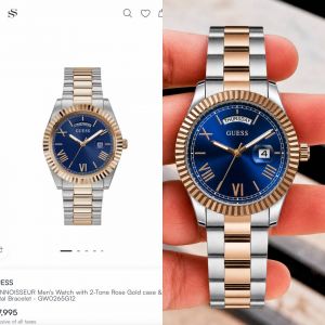 Gues s Day Date Men Dual Tone rose blue