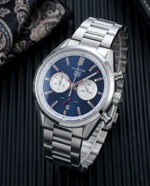 Tag heuuer Carrera white  Chronograph silver blue