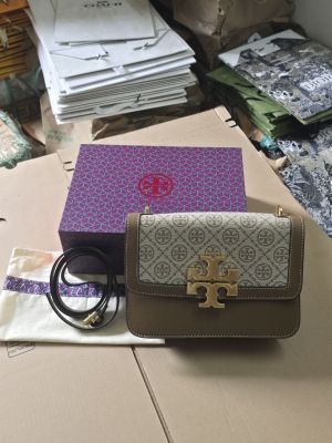 Tory1134 Burch Eleanor Premium Quality Shoulder Bag With OG Magnetic Box & Dust Bag (Denim Brown - 1134)