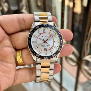Hugo Bos Runner Analogs 3H Two Tone White Dial