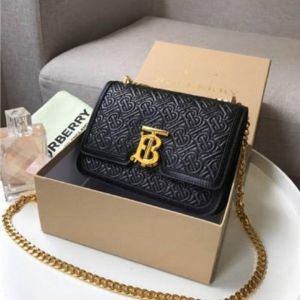 Burbberry TB Monogram Shoulder Bag With OG Box & Dust Bag (Black - 346)