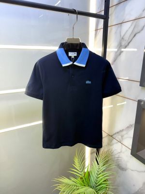 Lacost Navy Polo Premium Collar Neck T-shirt F5024-NY