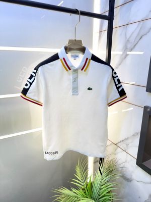 Lacost White Polo Premium Collar Neck T-shirt F5024-WH
