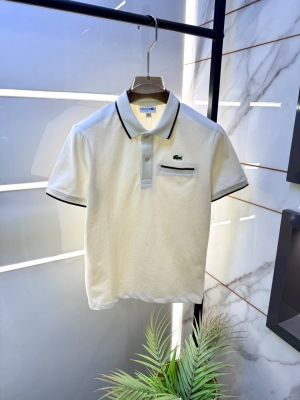 Lacost Of-white Polo Premium Collar Neck T-shirt F5024-OF