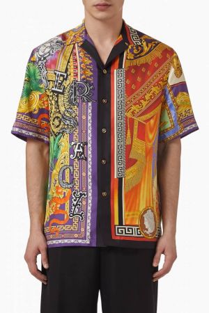 Versac-e IMPORTED STORE ARTICLE PREMIUM PRINTED SHIRTx