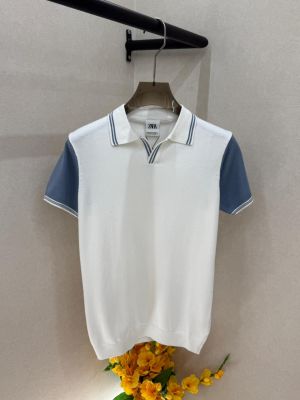 Zar  White knitted Polo Super Premium Collar Neck T-shirt F3696-W1