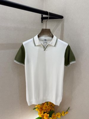 Zar  White knitted Polo Super Premium Collar Neck T-shirt F3696-W2