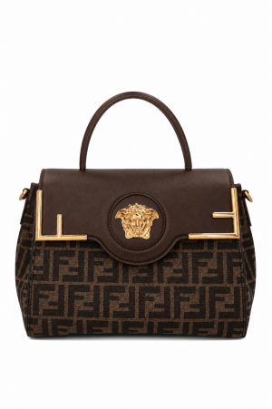 Fend Women Fendace La Medusa Medium Handbag-Brown with box 6628