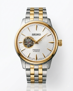 Seiko Presage Two Tone Gold White Dail