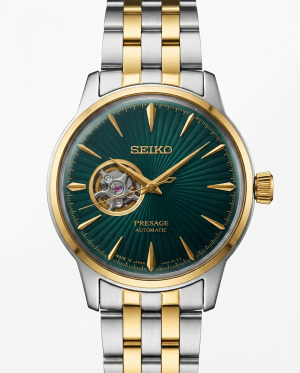 Seiko Presage Two Tone Gold Green Dail