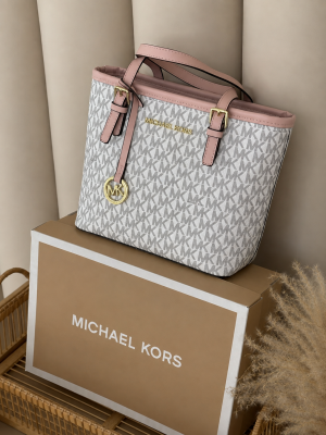 Michael kor Jet Set Travel Extra-Small Logo Top-Zip Tote Bag with box 6633