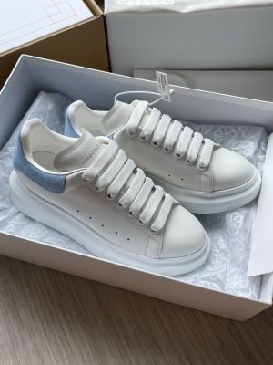 WMN Alexander McQueen White Blue Sneakers Premium Quality With Og Box And All Accesories