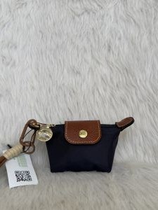 Longchammp Mini Blue Bagcharm Keychain With ZipLock Pouch