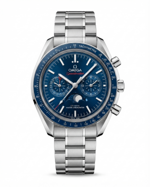 Omegg_a Speed Master CO_Axial Crono Meter Silver Blue Dail